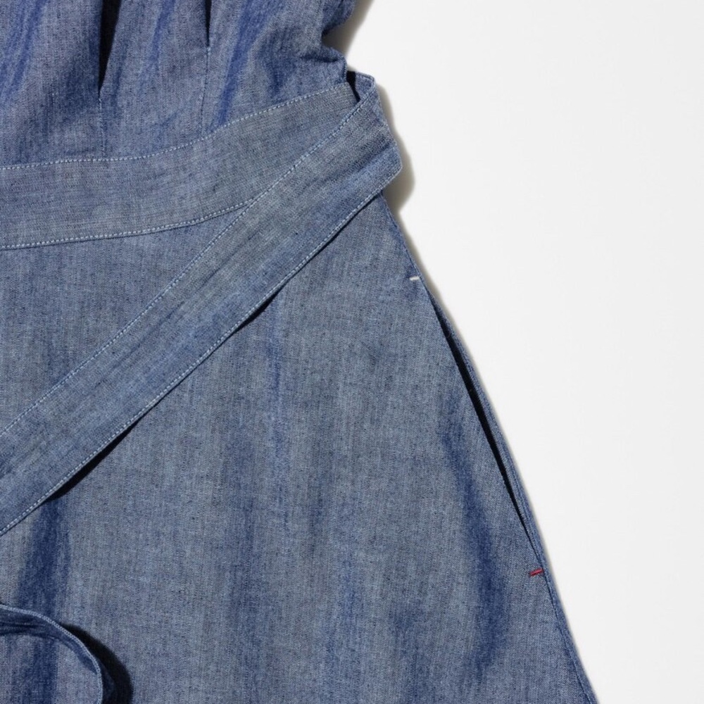 Uniqlo x IDLF last collaboration Elegant Blue Sleeveless wrap Dress - Picture 5 of 9